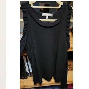 Cold Shoulder Black Milly Sweater Viscose Blend Size Petite Color Black